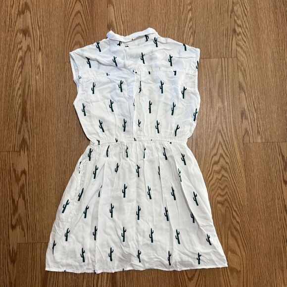 Japana White Dress with Green Cactus Women's Size M - Picture 5 of 7